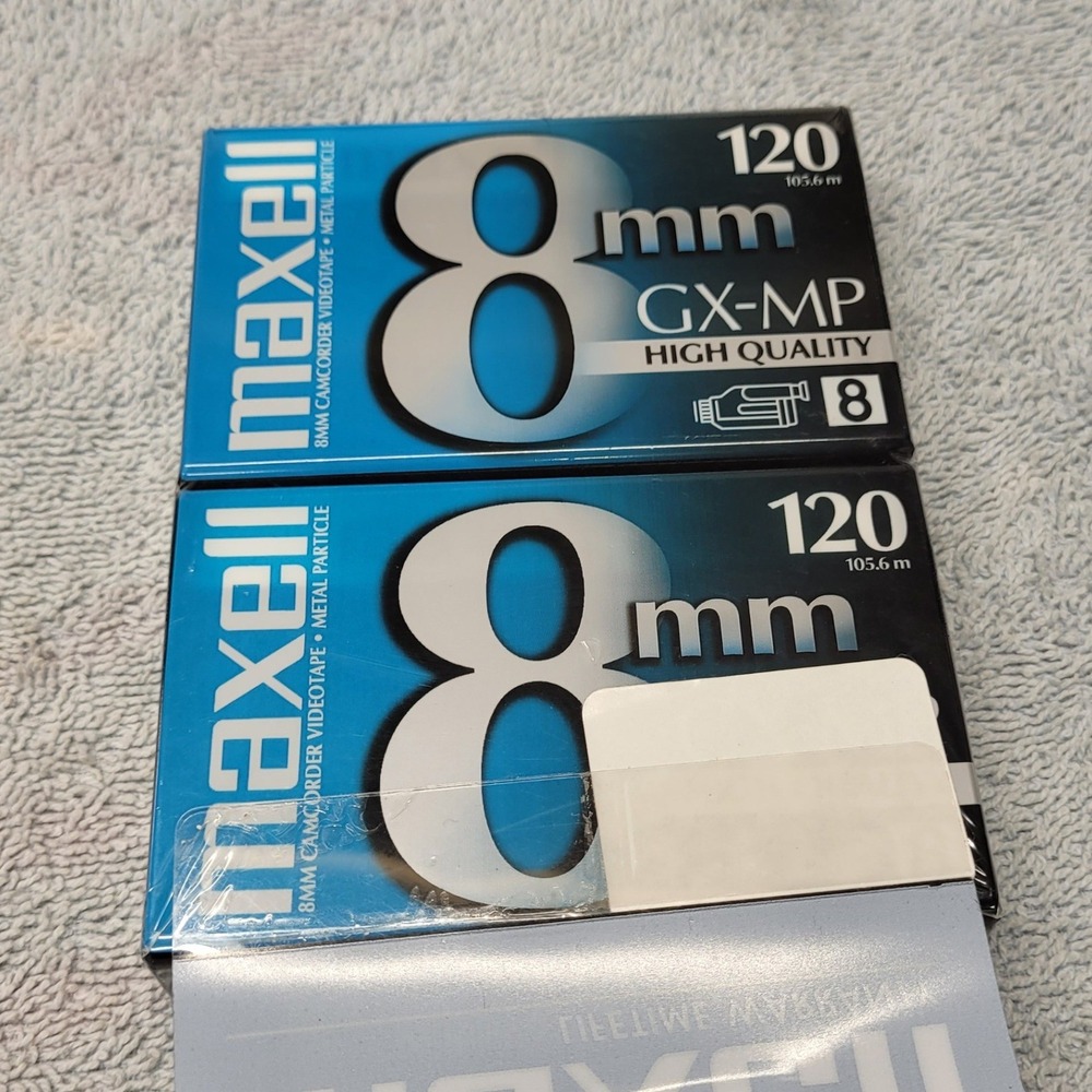 Lot of 2 Maxell 8mm GX-MP 120 High Quality Camcorder Videotape P6-120 GX Sealed